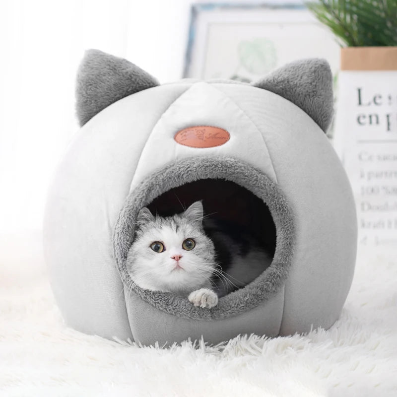 Novo Conforto de Sono Profundo no Inverno Cama para Gatos Iittle Mat Basket Pequenos Produtos para Cães Animais de Estimação Tenda Aconchegante Caverna Ninho Interior Cama Gato